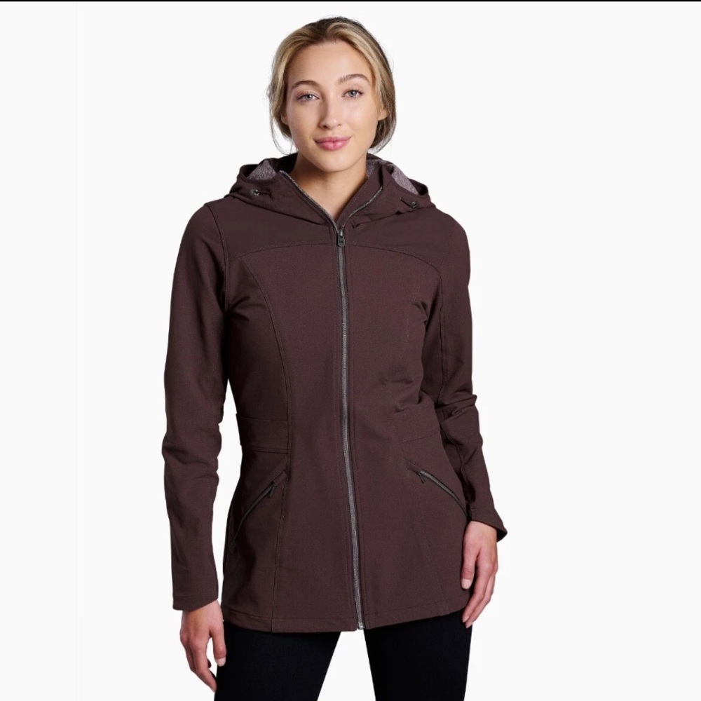 Kuhl Women's Hooded Softshell Jacket in Dark Brown